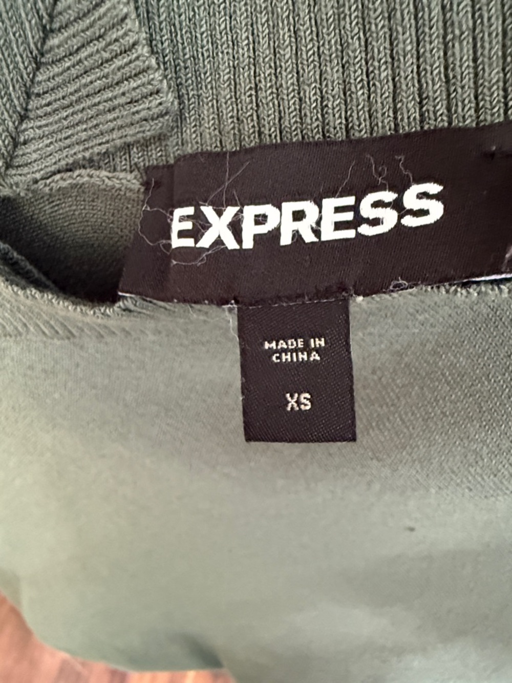 Express Olive Green V-Neck Dolman Sleeve Sweater - Picture 2 of 5